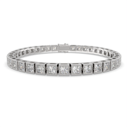 Eudoxia Princess Cut Diamond Tennis Bracelet Milgrain Bezel (8 ctw) - Nivetta